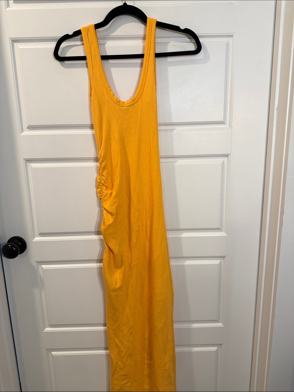 The Range Alloy Rib Cinched Midi Dress Light Orange XS - Picture 9 of 9
